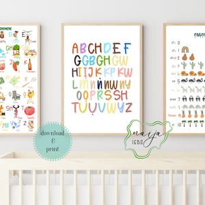 Igbo Digital Printable Alphabet and Numbers Pack | Igbo alphabet with words | Igbo Numbers | Igbo Letters | Igbo Nursery Wall Art |