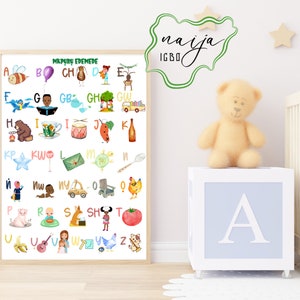 Igbo Alphabet Printable with pictures | IGBO ABC | Nigerian Alphabet | Igbo Letters | Teaching Igbo | Learning Igbo | Igbo toddlers |