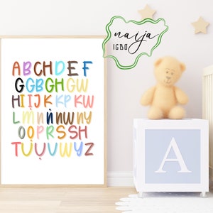 Igbo Alphabet Print | Colourful Alphabet Chart | ABC Poster | Digital Print | Instant Download | Teach Igbo | Learn Igbo | PNG PDF