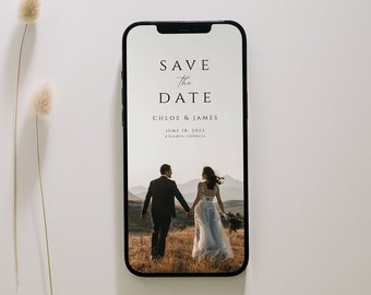 Electronic Save The Date Template, Text Message Save The Date Evite, Save The Date With Photo Template, Save the Date Editable Template