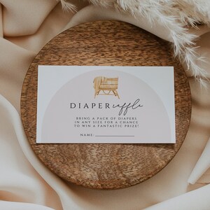 Baby Shower Windel Raffle Ticket Vorlage, Boho Baby Shower Windel, Mädchen Windel Raffle Einlage, Sofort Download