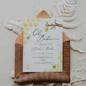 Editable Bee Baby Shower Invitation Template, Honey Bee Baby Shower Invite, Mommy to Bee Baby Shower Invitation, Printable Instant Download