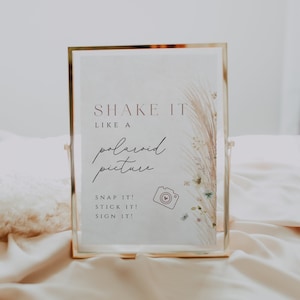 Shake It Like A Polaroid Picture, Polaroid Baby Shower Sign, Photo Guest Book Sign, Photo Guestbook Imprimible Photo GuestBook Sign Template