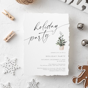 Christmas Party Invitation Holiday Invitation Editable Invitation Template Christmas Scene Holiday Party Invite Printable Instant Download