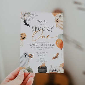 Gruselige Geburtstagseinladung, Halloween Einladung zum 1. Geburtstag, Gruselige Geburtstags-Halloween-Party, gruselige Party 1