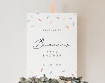 Sprinkle Baby Shower Sign, Welcome Sign Baby Shower, Sprinkle Baby Shower Sign, Editable Sign, Sprinkle Shower Sign, Welcome Poster Sign