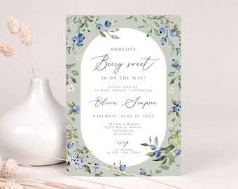 Zaproszenie na baby shower z jagodami, słodkie jagodowe dziecko w drodze, zaproszenie na baby shower dla chłopca z jagodami, zaproszenia jagodowe