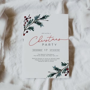 Editable Christmas Party Invitation Editable Invitation Template Holiday invitation Christmas Scene Editable Printable Instant Download