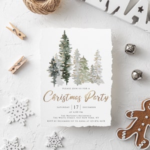 Holiday Christmas Party Invitation Template Printable Holiday Party Invitation Instant Download Christmas Invitation Editable Printable PDF