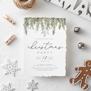 Christmas Party Invitations Instant Download Printable Holiday Party Invitation Template Christmas Invitations Rustic Editable Printable