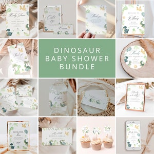 Letrero de bienvenida para baby shower de dinosaurios, Letrero de bienvenida para baby shower de dinosaurios, Letrero de bienvenida para bebé niño dinosaurio, Letrero editable para baby shower imagen 7