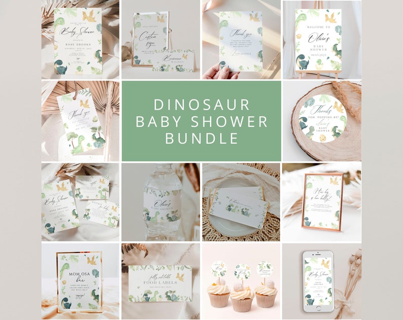 Letrero de bienvenida para baby shower de dinosaurios, Letrero de bienvenida para baby shower de dinosaurios, Letrero de bienvenida para bebé niño dinosaurio, Letrero editable para baby shower imagen 7
