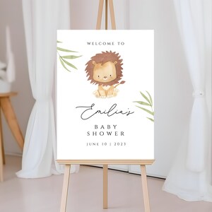 Lion Baby Shower Invitation Template, Lion Baby Shower Invite Editable ...