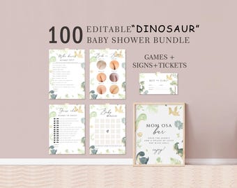 100 Dinosaur Baby Shower Games and signs, dino Baby Shower Games, Boy Dinosaur Baby Games, It's a Boy Dinosaur, dino baby shower, DSHO01