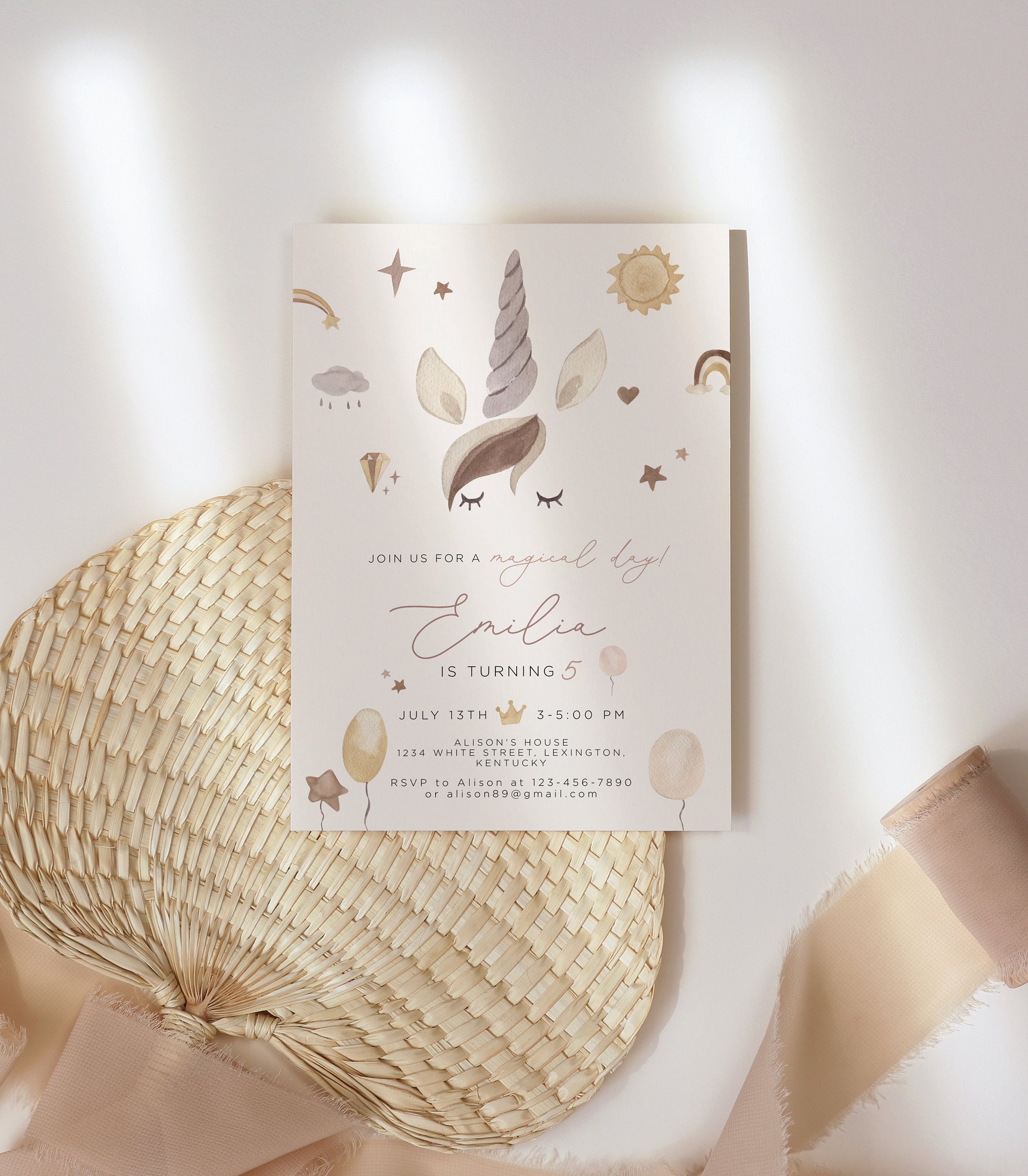 Unicorn Invitation Template Unicorn Birthday Invitation - Etsy