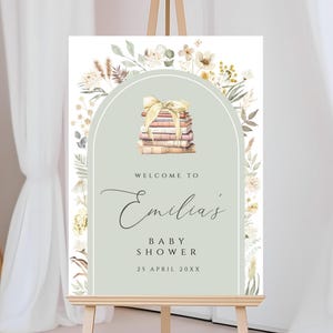 Storybook Baby Shower Welcome Sign, A New Chapter Begins girl Baby Shower Welcome sign, A new chapter will soon, Book Themed pink, CBSH08