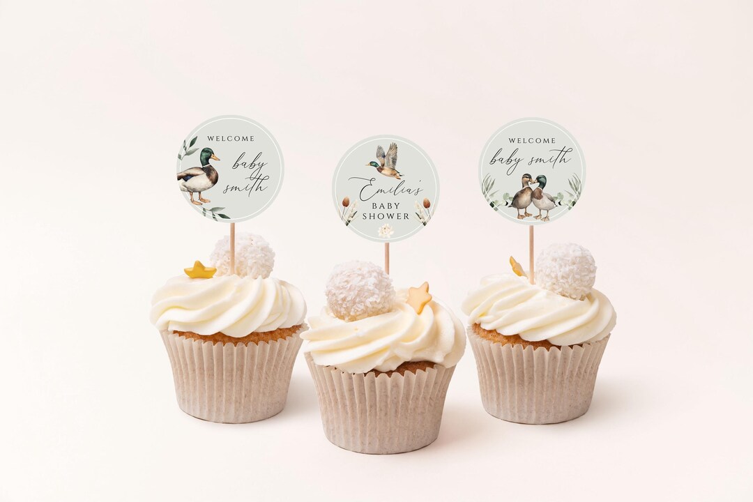 Gyufise 36 Topper Per Cupcake A Forma Di Orso, Tema Animali Della Giungla, Blu, Per Baby Shower E Feste Di Compleanno