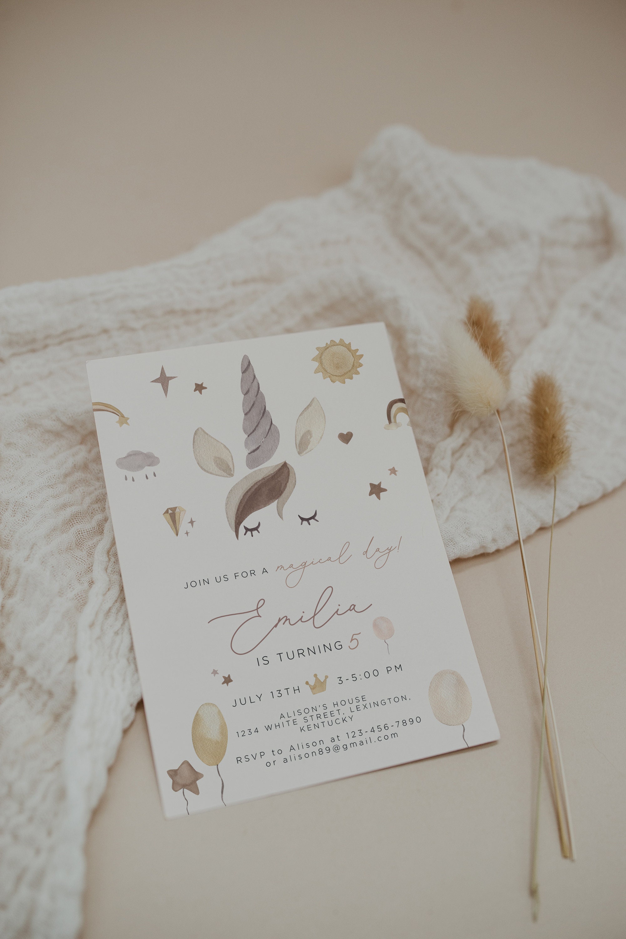 Unicorn Invitation Template Unicorn Birthday Invitation - Etsy