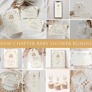 Storybook Baby Shower Bundle, A New Chapter Begins gender neutral Baby Shower Invite, A new chapter will soon, Book Baby Shower, NCBSH03