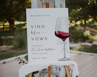 Vino Before Vows welcome sign Template, red Wine Tasting Bridal Shower welcome sign, Wine bridal , Editable Wine Bridal sign, REDVINO