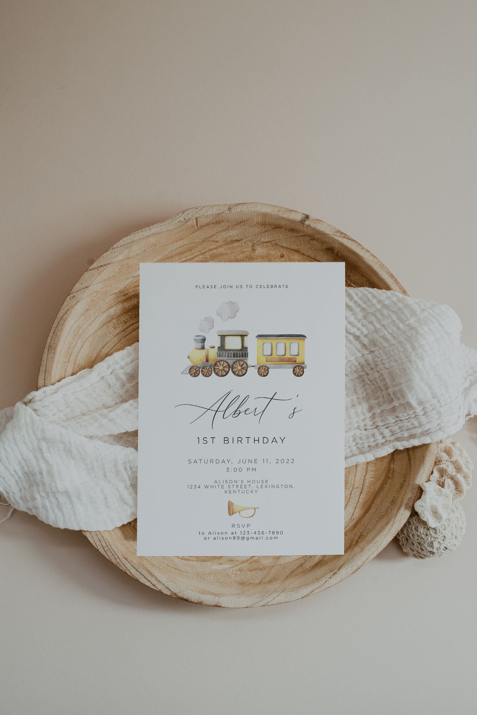 Train Birthday Invitation, Train First Birthday Invitation, Choo Choo ...