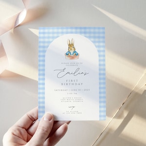 Peter Rabbit Birthday Invitation, Peter Rabbit 1st Birthday Invite, a ...