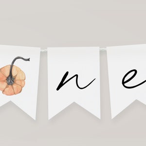 Kürbis Erster Geburtstag Hochstuhl Banner druckbar, 1. Geburtstag Banner für Hochstuhl, Kürbis Geburtstag DekorationEn Onederful