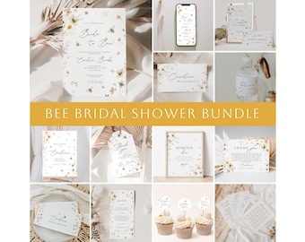 bride to bee Bridal Shower Invitation Bundle, Bee Bridal Shower Invite Template, Bee Floral Bridal Shower, Honey Bee Bridal Shower, BTB01