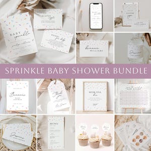 Sprinkle baby shower Invitation Bundle,  Rainbow Sprinkle baby shower invite, sprinkle Baby is on the Way, Sprinkles hello baby, SPB01