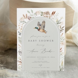 Mallard Baby Shower Invitation, Mallard Duck Baby Shower Invite, Duck Hunting invite, Duck Baby Shower Invite, Boy Hunting Duck, DBSH01