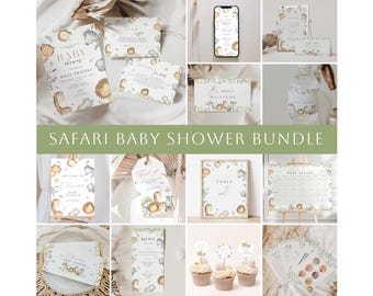 Safari baby shower bundle, a little Wild One is on the way Bundle, Safari Animal Wild baby shower Bundle, Wild One Baby shower, SBSH02