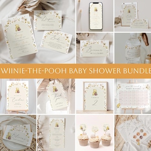 Winnie the Pooh Baby Shower Bundle, Little Hunny Baby Shower Invitation Bundle, Classic arch Winnie the Pooh Baby Baby Shower Bundle, WPB03