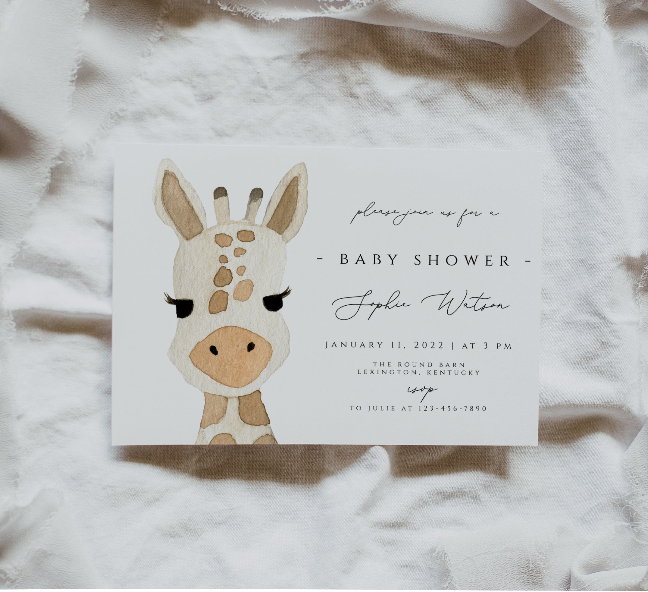 Giraffe Baby Shower Invitation Template Editable Boho Giraffe - Etsy