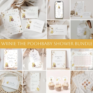 Winnie the Pooh Baby Shower Bundle, Little Hunny Baby Shower Invitation Bundle, Classic Winnie the Pooh Baby Baby Shower Bundle, WPB02