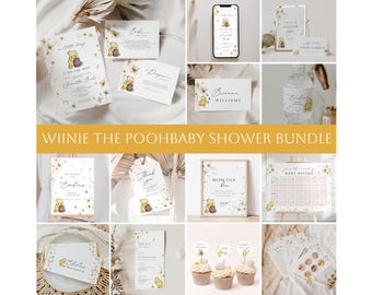 Winnie the Pooh Baby Shower Bundle, Little Hunny Baby Shower Invitation Bundle, Classic Winnie the Pooh Baby Baby Shower Bundle, WPB02
