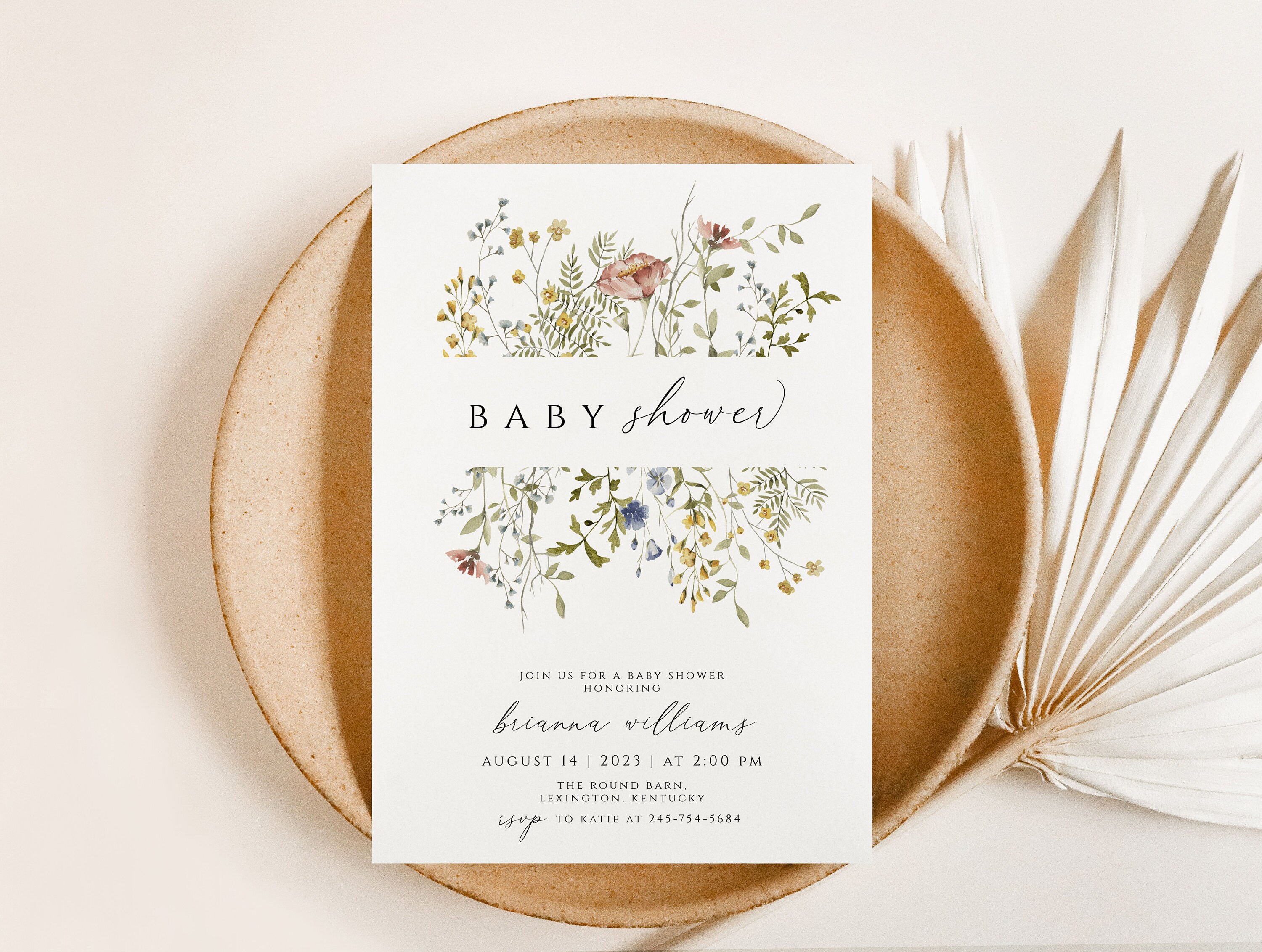 Baby in Bloom Baby Shower Invitation Wildflower Baby Girl Etsy