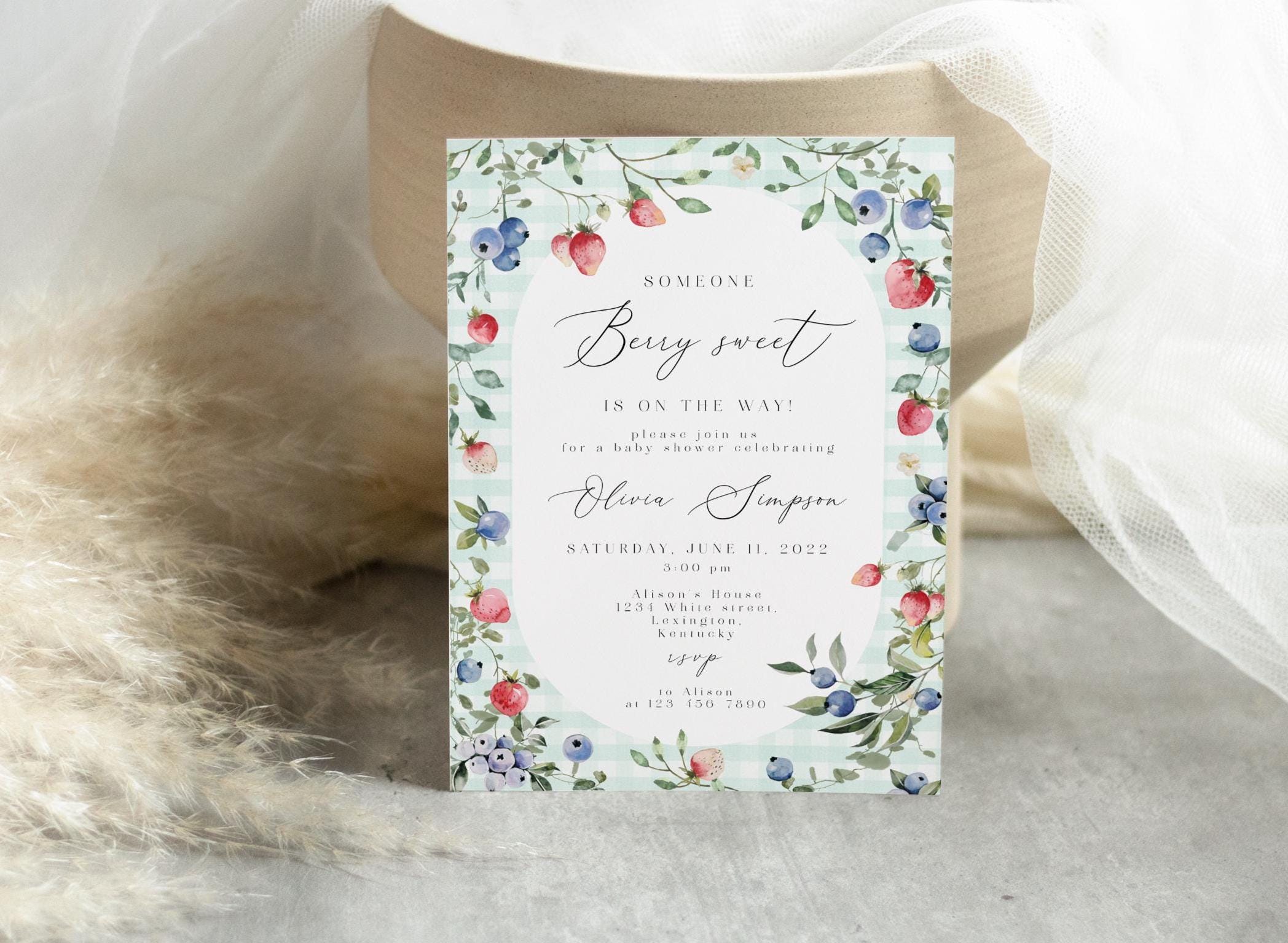 ブルーボウ ベビーシャワー招待状キット 封筒付き ベビーシャワー招待状25枚 おむつ抽選券25枚 ベビーシャワーブックリクエストカー  ベリースイートベビーシャワー招待状、ワイルドベリーベビーシャワー招待状、ブルーベリーベビーシャワー招待状、ストロベリーベビー ..., image size:2096x1536