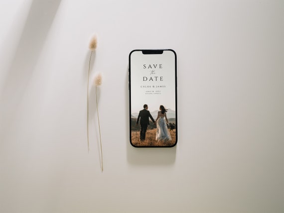 Electronic Save The Date Template, Text Message Save The Date Evite, Save The Date With Photo Template, Save the Date Editable Template