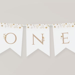 Wildflower High Chair Banner Printable, Wildflower 1st Birthday Decor, 1st Birthday Banner For High Chair, Wild flower High Chair Banner