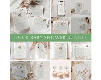 Mallard Baby Shower Invitation bundle, Mallard Duck Baby Shower Invite set, Duck Hunting Baby Shower Invite, Boy Hunting Duck, DBSH01