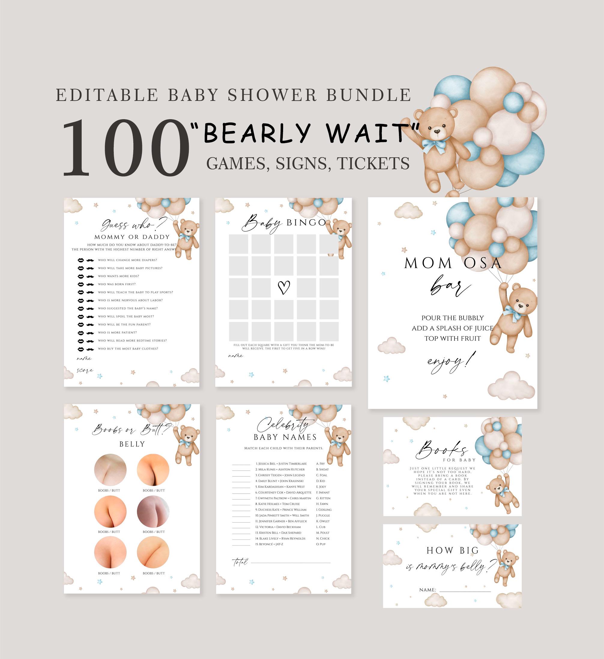 Baby Shower Games - The Ultimate Big Baby Shower Game Bundle 5 in 1