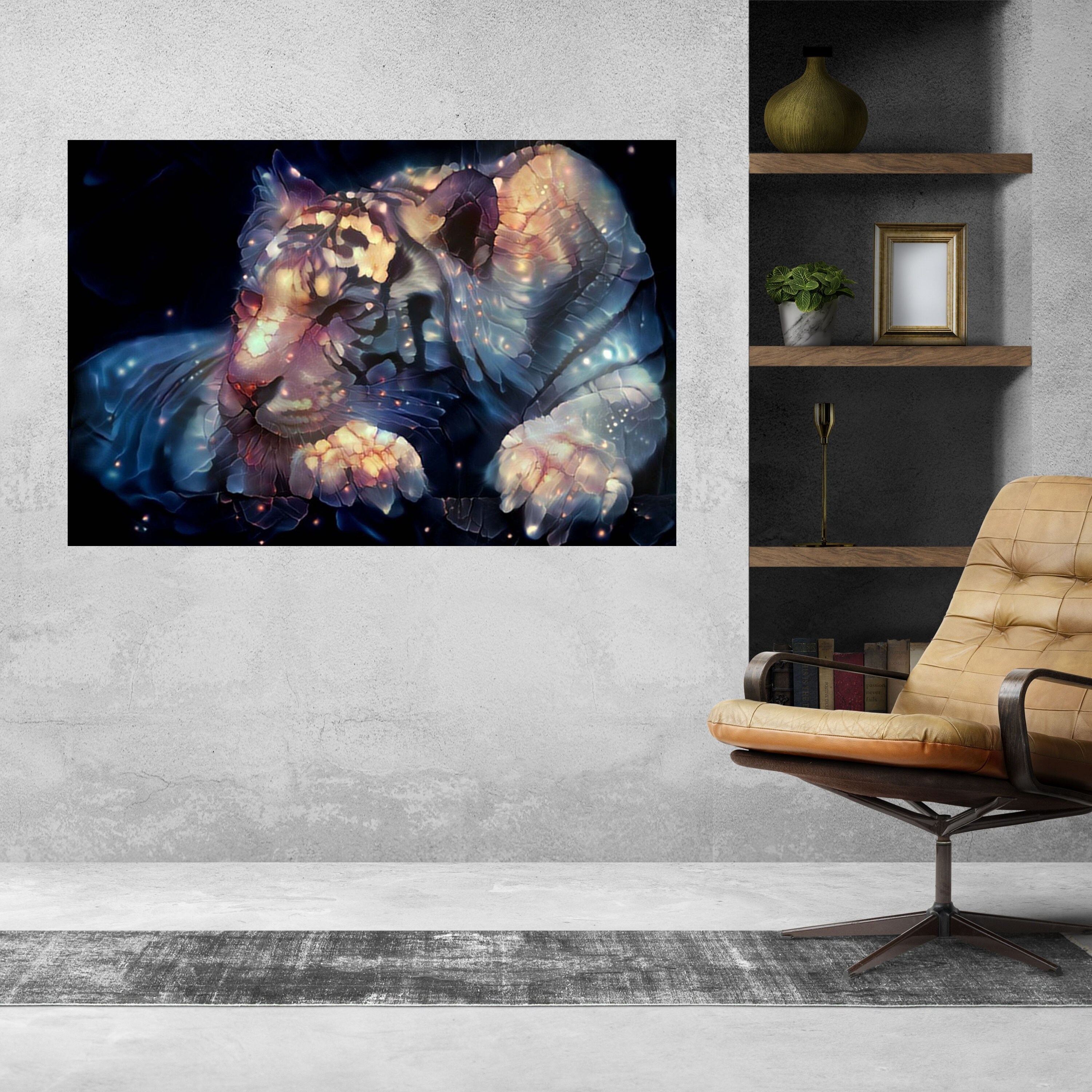 Tableau Tigre Blanc Perle,