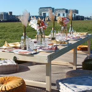 Picnic table (78x27 ınc), Boho picnic table, wedding table, camping table, folding table, party table, wooden table, wooden gift (200x 70x 40 cm)