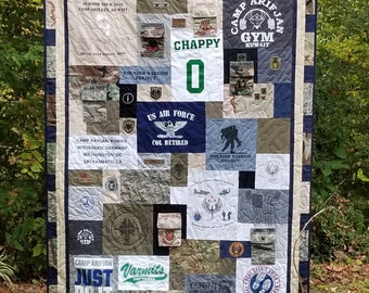 MILITARY and VETERAN Memory Quilt made from Uniforms