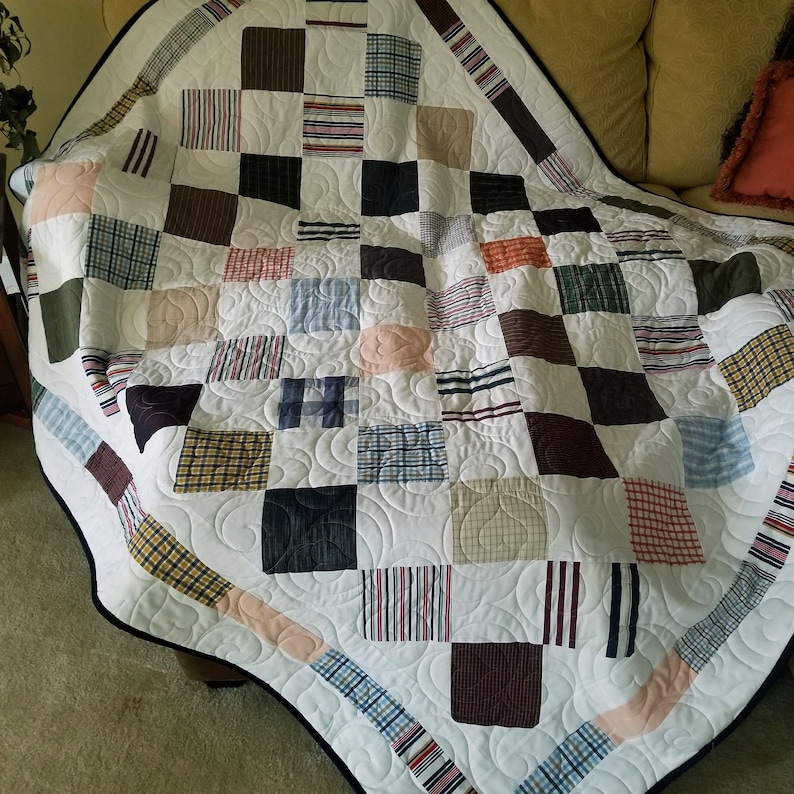 MEMORY QUILT Made From Loved Ones Clothing Etsy