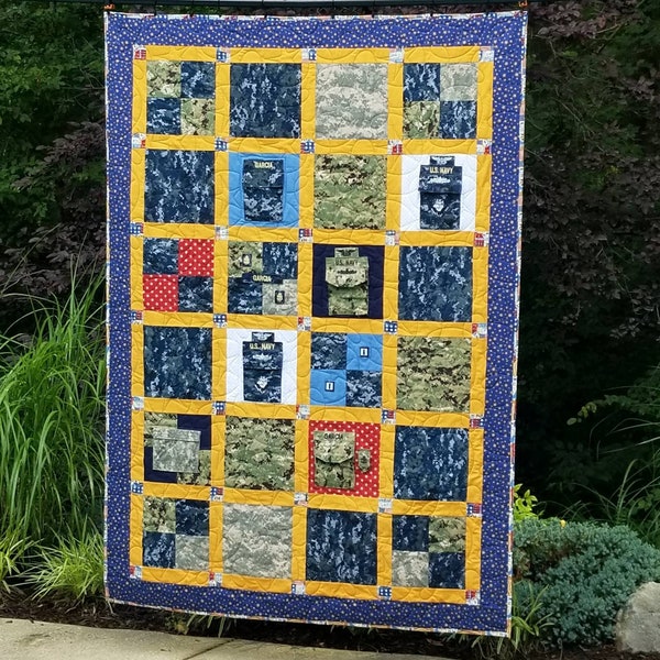 Quilts Made With Military Uniforms Etsy