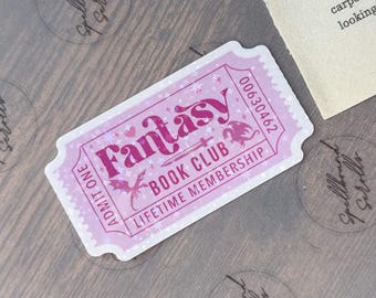 Book Genre Book Club Ticket Stub Sticker | Vintage Ticket Style Bookish Sticker | Journal & Kindle Decor