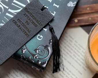 Emotionally Attached to Fictional Characters Bookclub Leather Bookmark with Tassel - gift for romance readers!