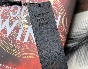Black Leather Bookmark: 'Violent Little Thing' Fourth Wing Inspired