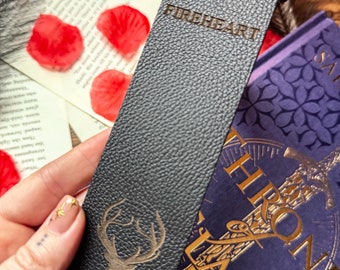 Fireheart Leather Bookmark: Throne of Glass Inspired, Bookish Gift